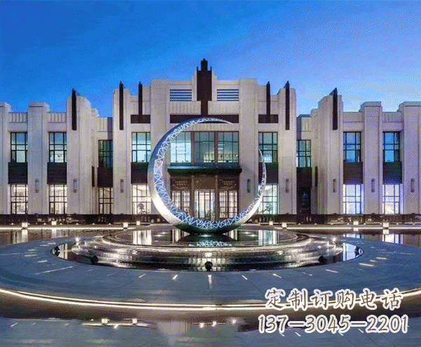 威海高档不锈钢月亮摆件