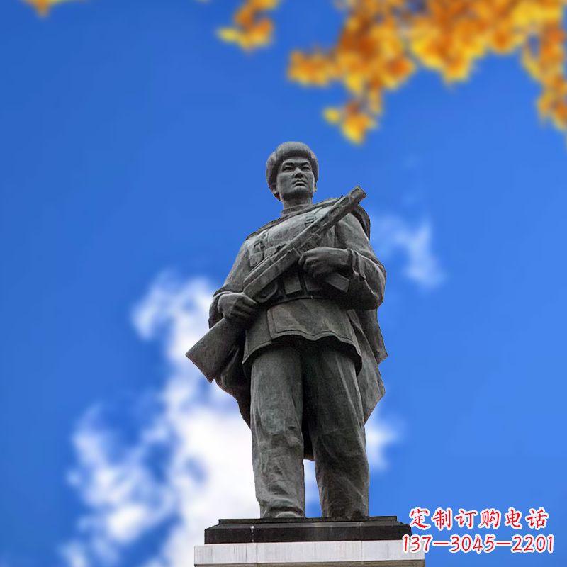 威海中国著名抗战英雄人物邱少云石雕塑像