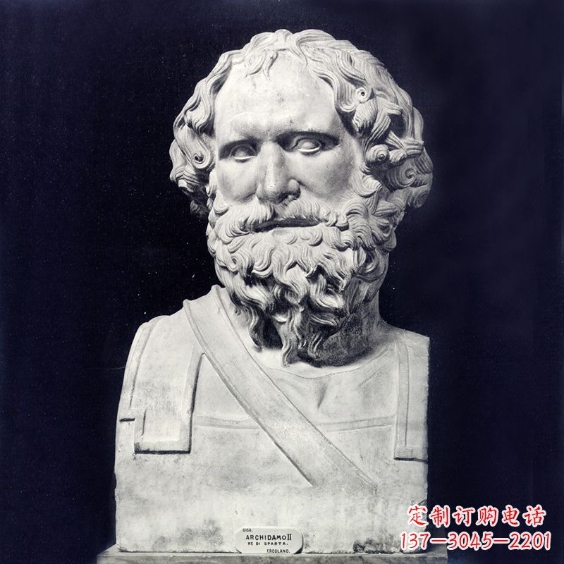 威海阿基米德石雕头像-学校校园世界著名人物雕塑
