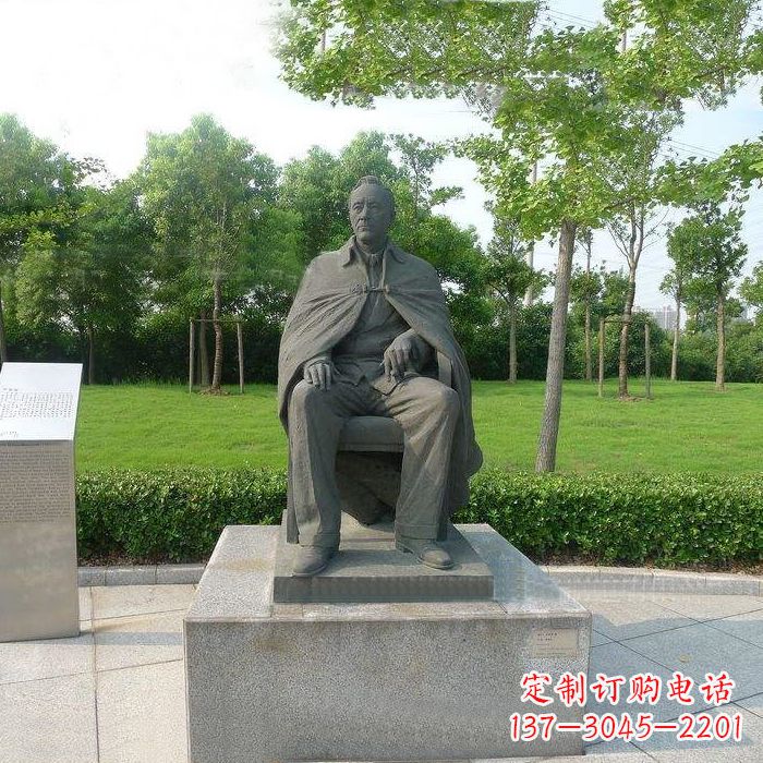 威海爱迪生坐姿雕塑-公园铸铜世界名人世纪伟人雕像