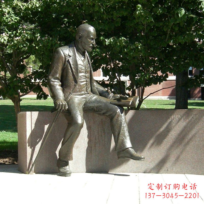 威海弗洛伊德情景雕塑赞美奥地利精神病医师的纯铜艺术