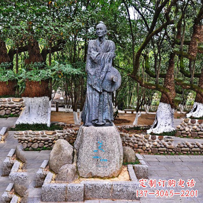 威海朱耷——中国古代历史名人著名画家铜雕像