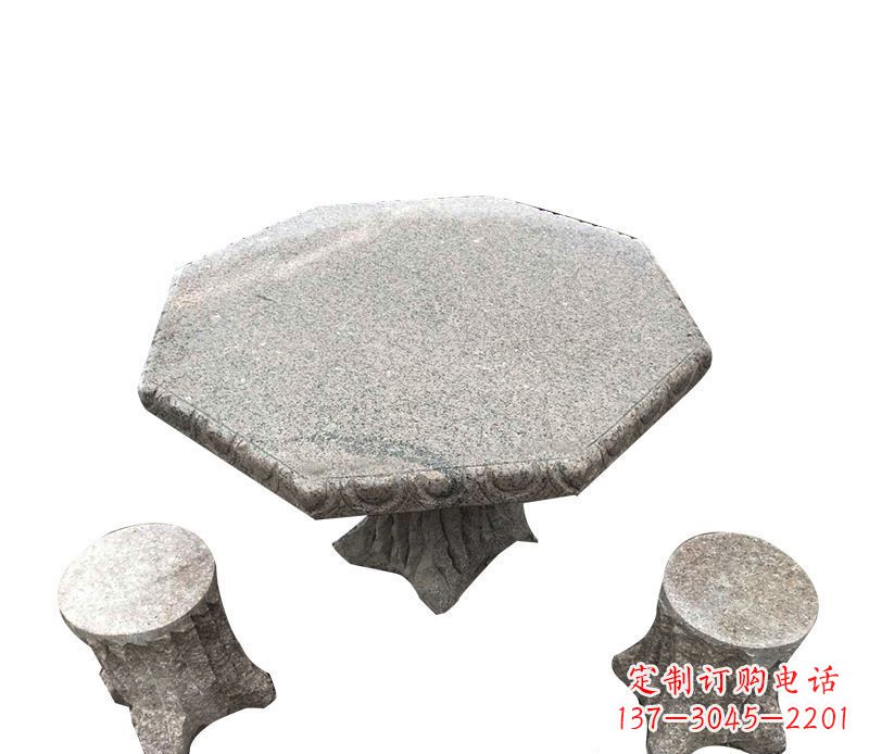 威海八角石桌凳园林景观石雕
