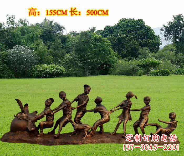 威海拔萝卜人物铜雕1