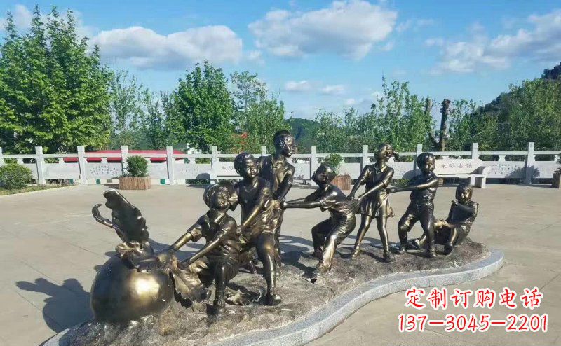 威海拔萝卜人物铜雕 (2)