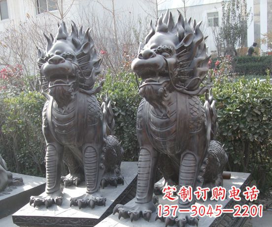威海霸气的铜狮子