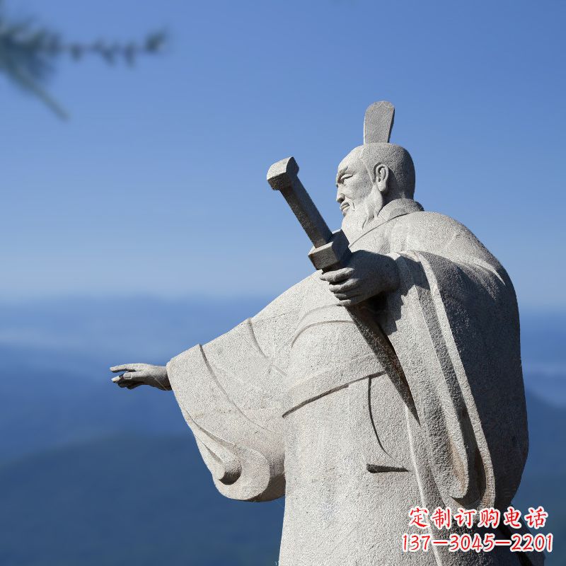 威海秦始皇石雕像展现绝代霸气