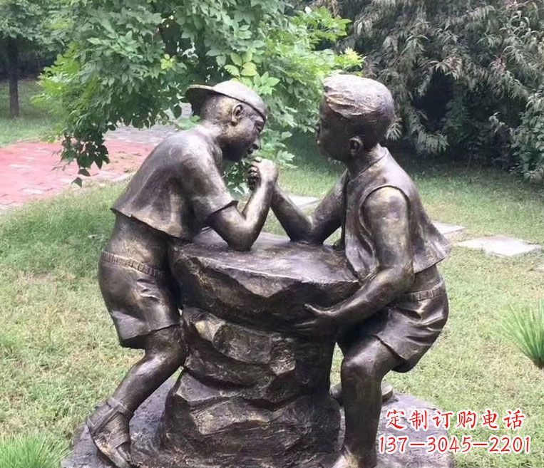 威海掰手腕儿童雕塑