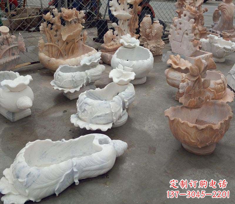 威海白菜水盆景观石雕
