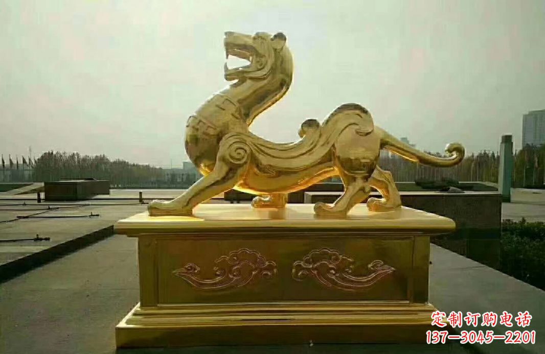 威海白虎铜雕