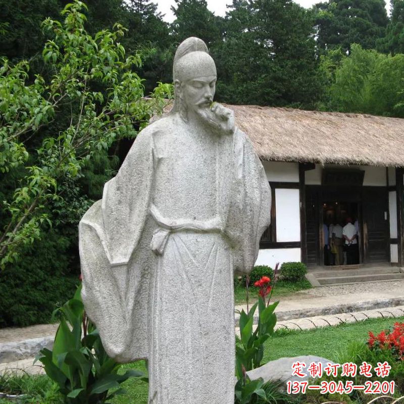 威海白居易石雕塑像-公园景区中国古代历史文化名人雕塑