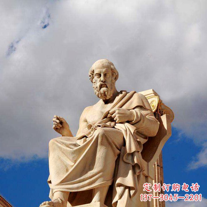威海柏拉图砂岩石雕景观-公园广场世界知名人物雕塑