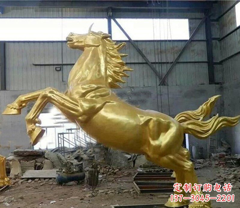 威海摆件街边公园奔腾骏马铜雕塑