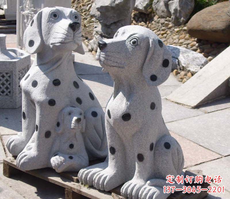 威海斑点狗石雕