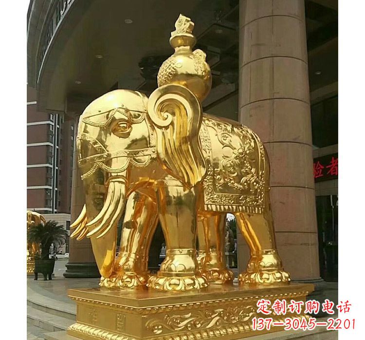 威海宝瓶大象铜雕