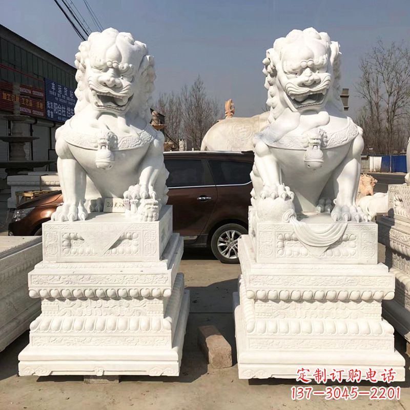 威海北京汉白玉石狮子