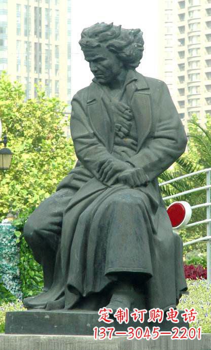 威海贝多芬3d雕塑-公园名人世界著名音乐家石雕像
