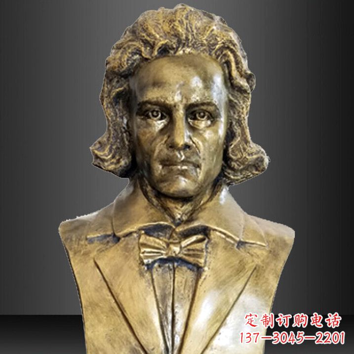 威海贝多芬雕塑作品-纯铜铸造名人胸像