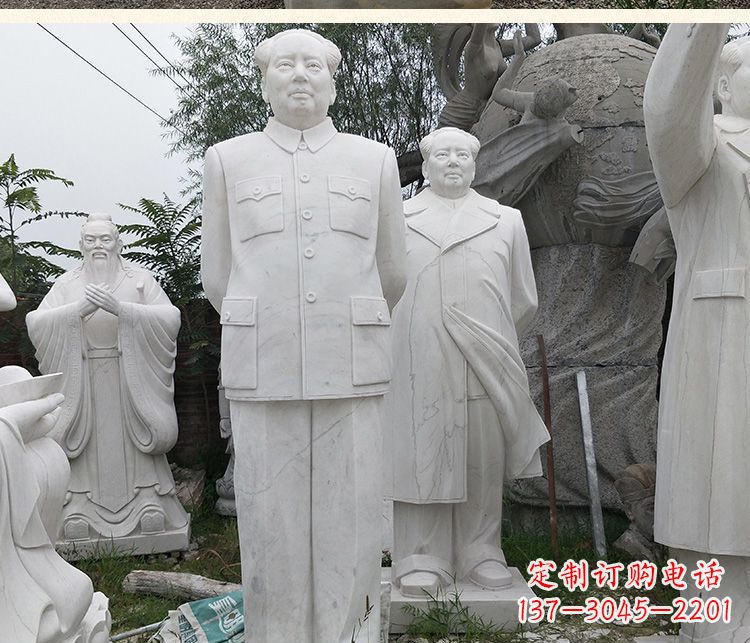 威海背手的毛主席汉白玉伟人石雕