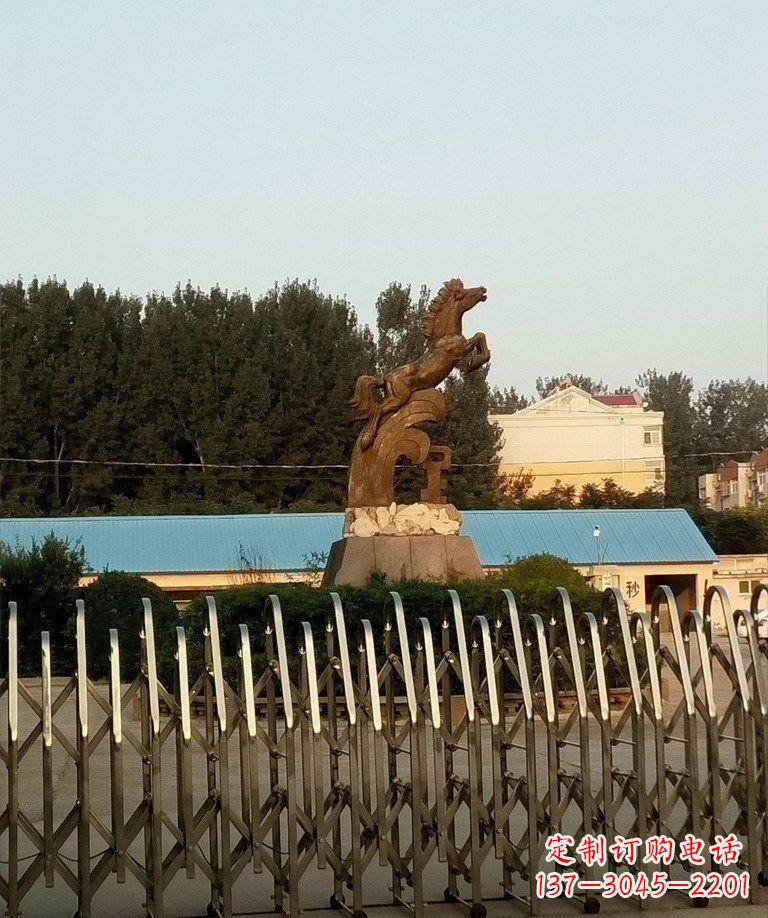 威海奔马企业景观铜雕