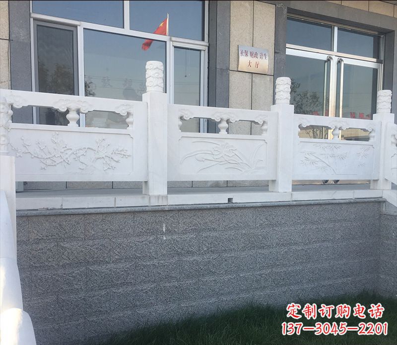 威海别墅汉白玉栏板景观石雕 (2)