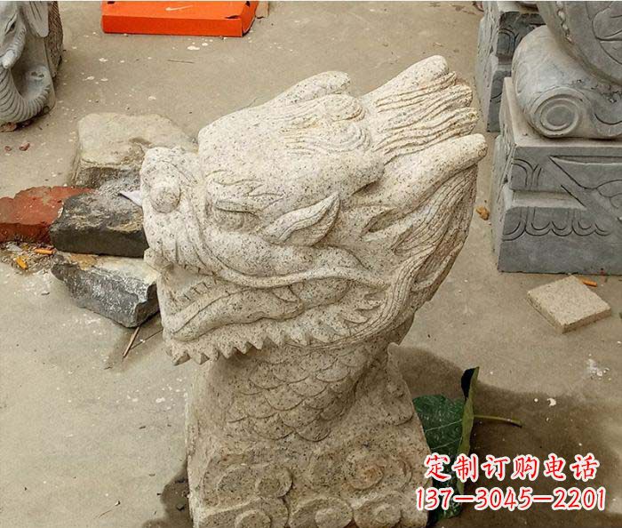 威海别墅景观龙头喷泉石雕