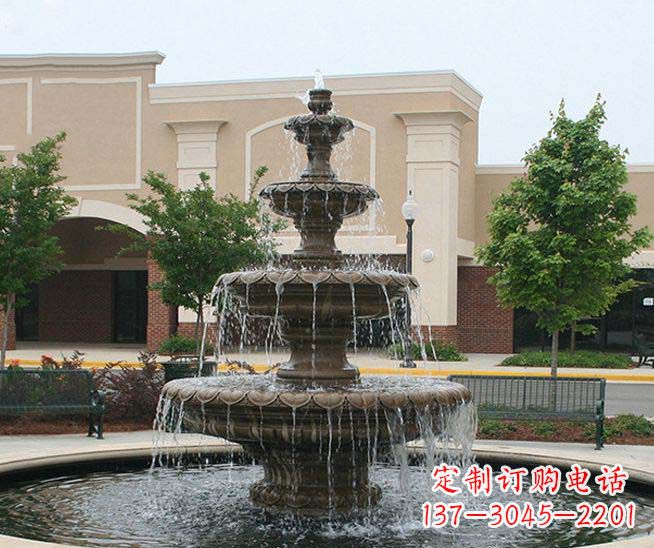 威海别墅景观石雕多层喷泉雕塑 (3)