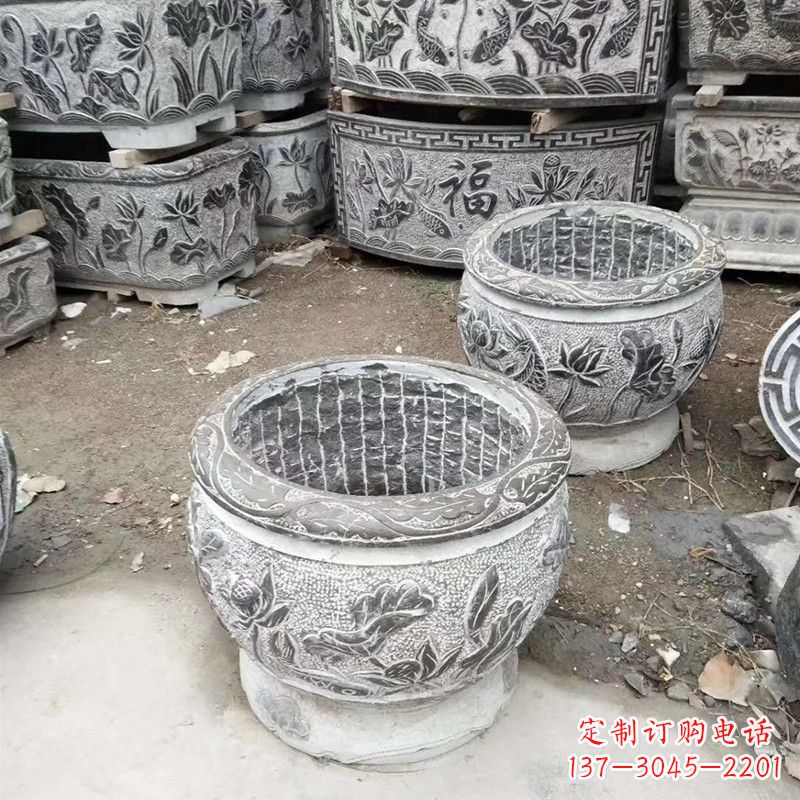 威海别墅水缸石雕塑