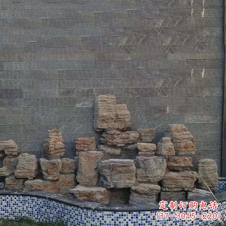 威海别墅庭院假山鱼池