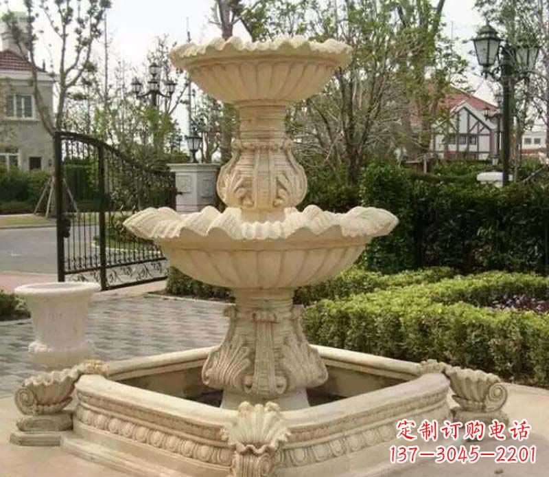 威海别墅庭院喷泉石雕
