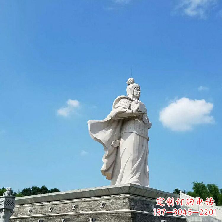 威海兵仙韩信汉白玉石雕-景区古代著名将领军事家雕像