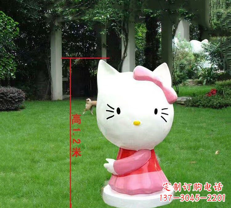 威海玻璃钢HelloKitty卡通动物雕塑