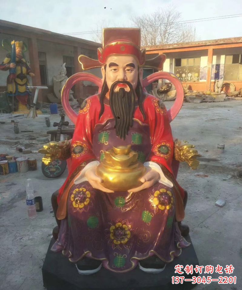 威海玻璃钢彩绘财神