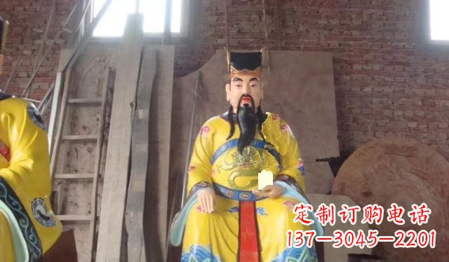 威海玻璃钢彩绘文财神寺庙神像雕塑