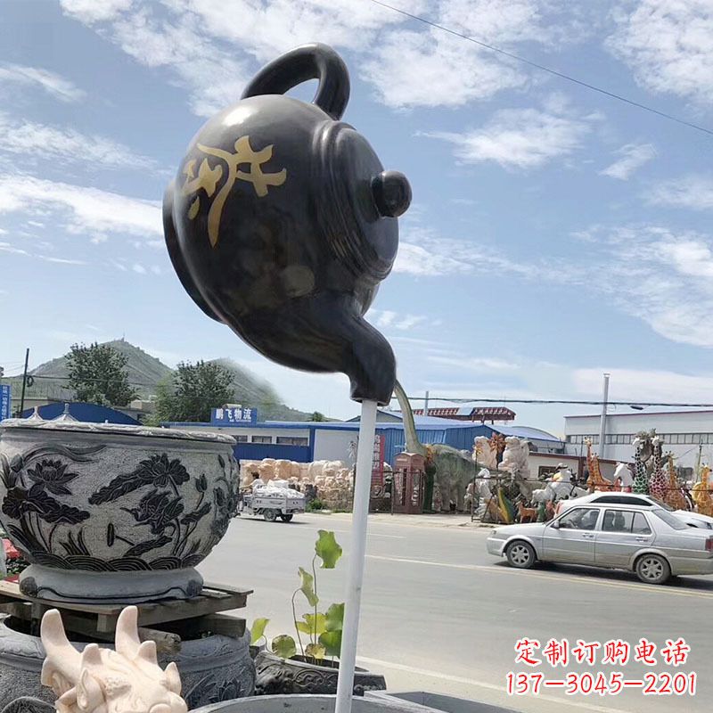威海玻璃钢茶壶景观喷泉