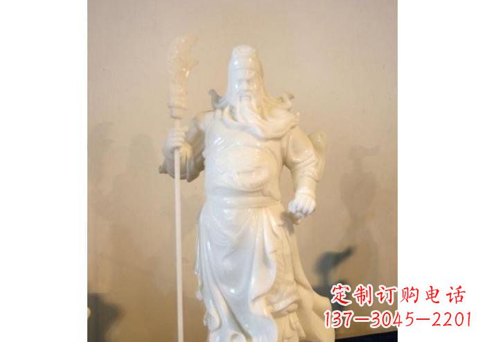 威海玻璃钢持刀关公雕塑