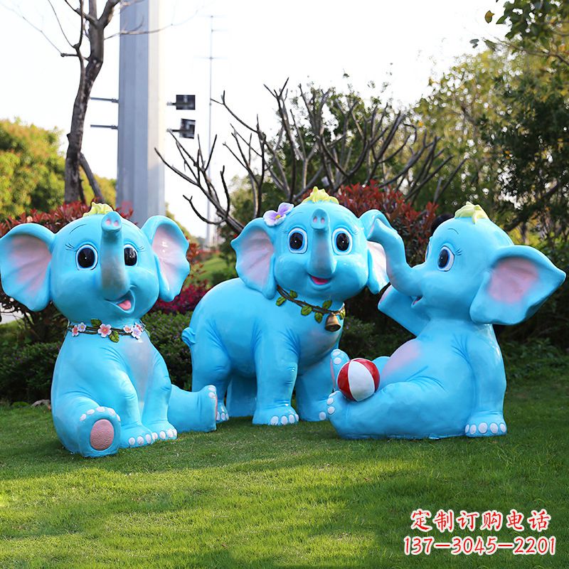 威海玻璃钢大象雕塑精美的艺术品