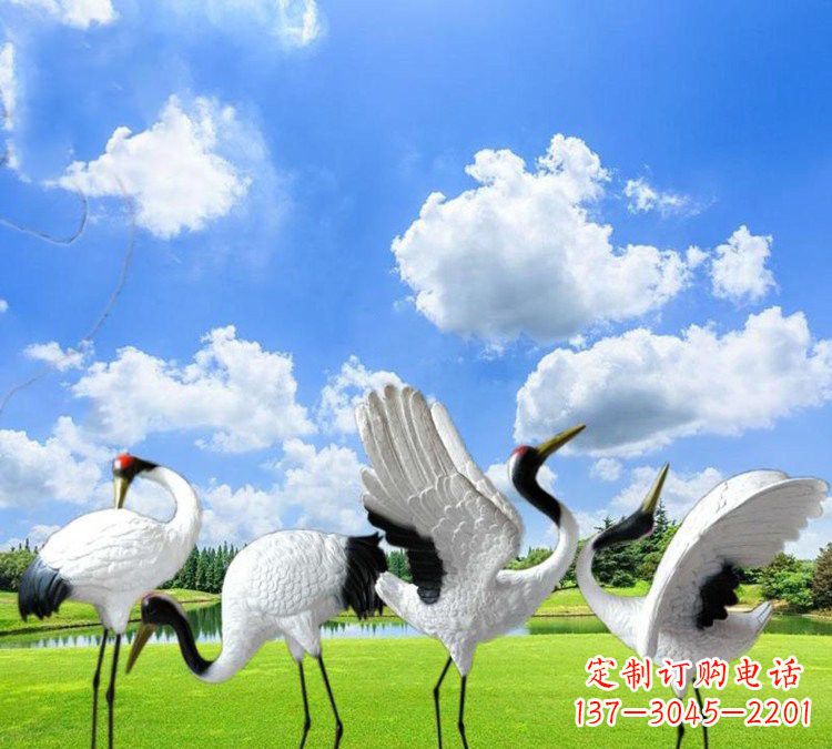 威海玻璃钢丹顶鹤雕塑——一件艺术精品