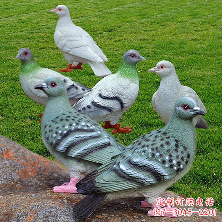 威海玻璃钢和平鸽雕塑象征和平与自由