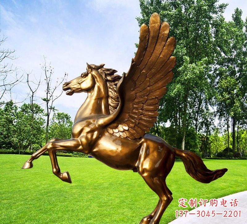 威海玻璃钢仿铜动物马雕塑精美的艺术品