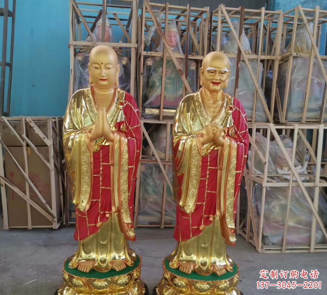 威海玻璃钢仿铜佛像雕塑给寺庙景观增添神秘韵味