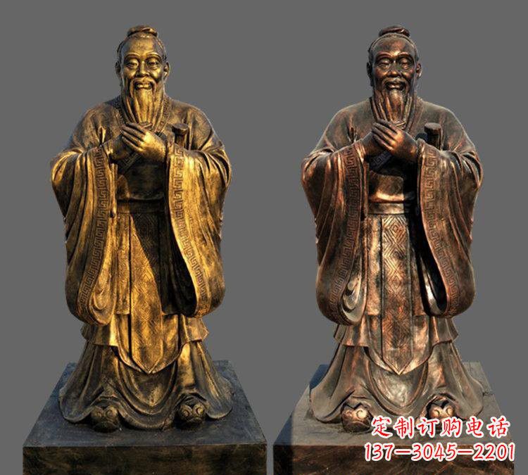 威海玻璃钢仿铜孔子雕塑——校园名人的荣耀