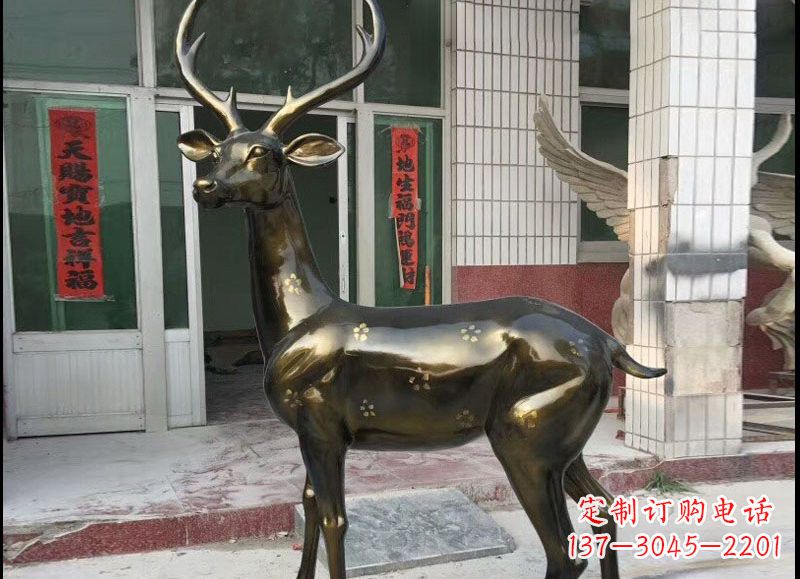 威海玻璃钢仿铜梅花鹿