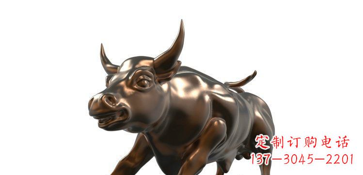 威海玻璃钢仿铜牛公园动物雕塑_1