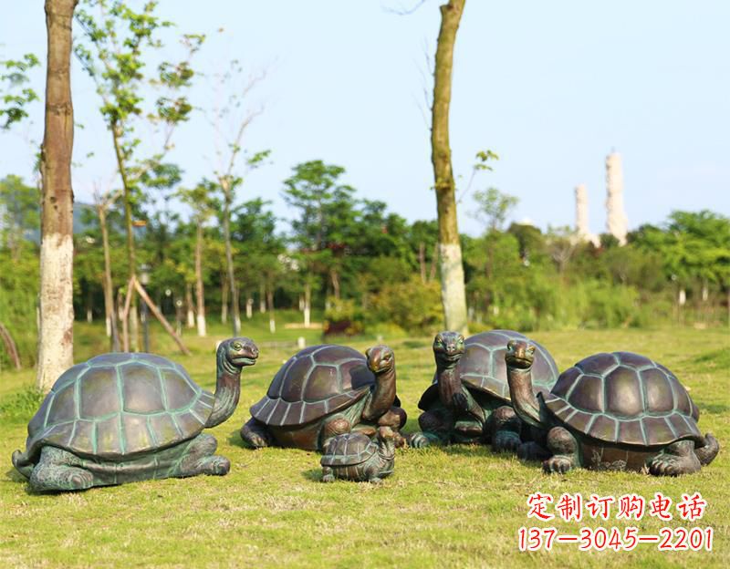 威海玻璃钢仿铜乌龟雕塑摆件