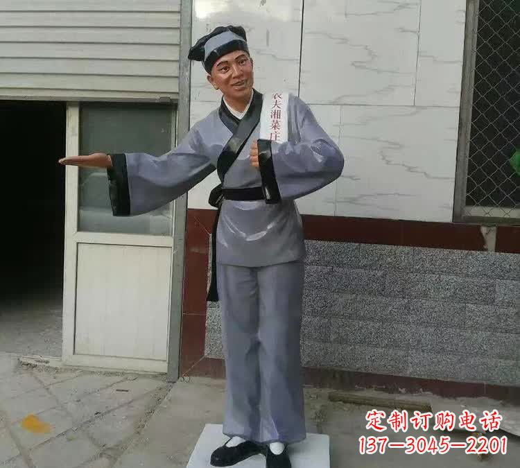 威海精致玻璃钢店小二雕塑