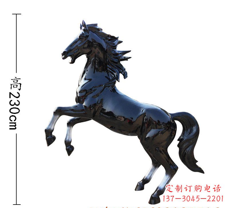 威海玻璃钢仿真黑马雕塑