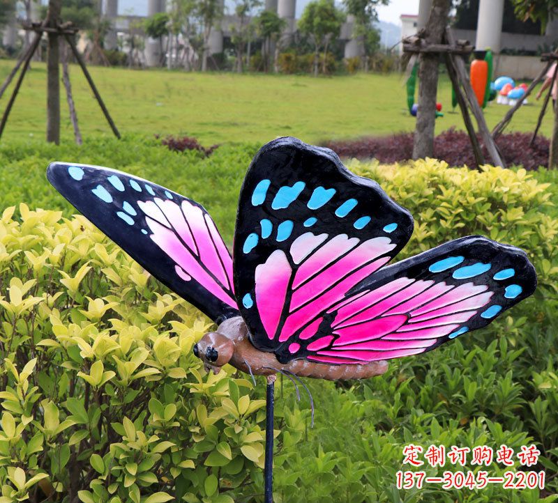 威海玻璃钢仿真蝴蝶动物雕塑
