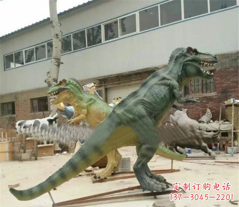 威海玻璃钢制作的恐龙雕塑
