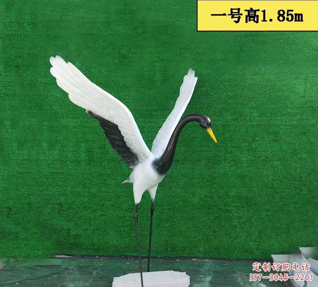 威海仙鹤雕塑玻璃钢仿真景观动物雕塑